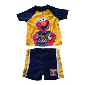 VTG Sesame Street Elmos World Elmo Boss Outfit SZ 0/3 Month 2008 Sesame Workshop